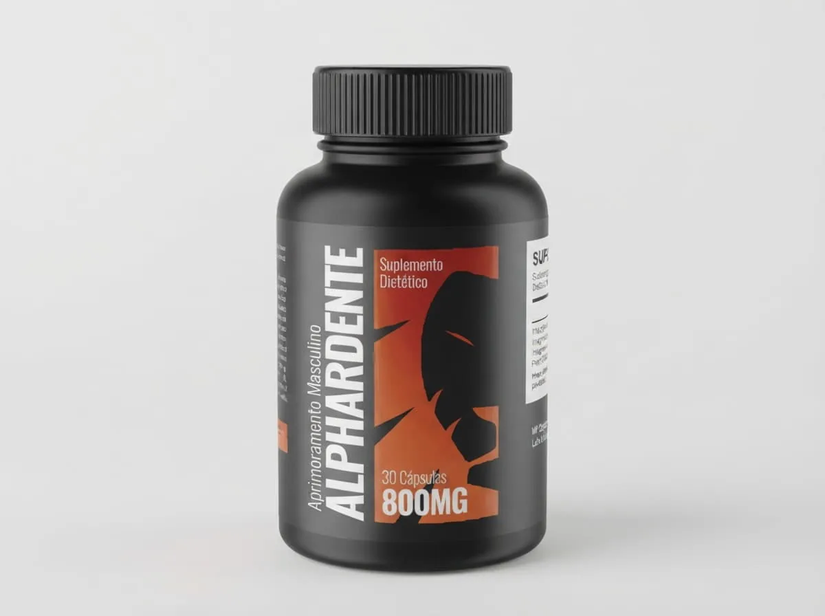 Alphardente original: frasco preto de 30 cápsulas de 800 mg